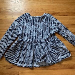 Navy and White Flouncy Top